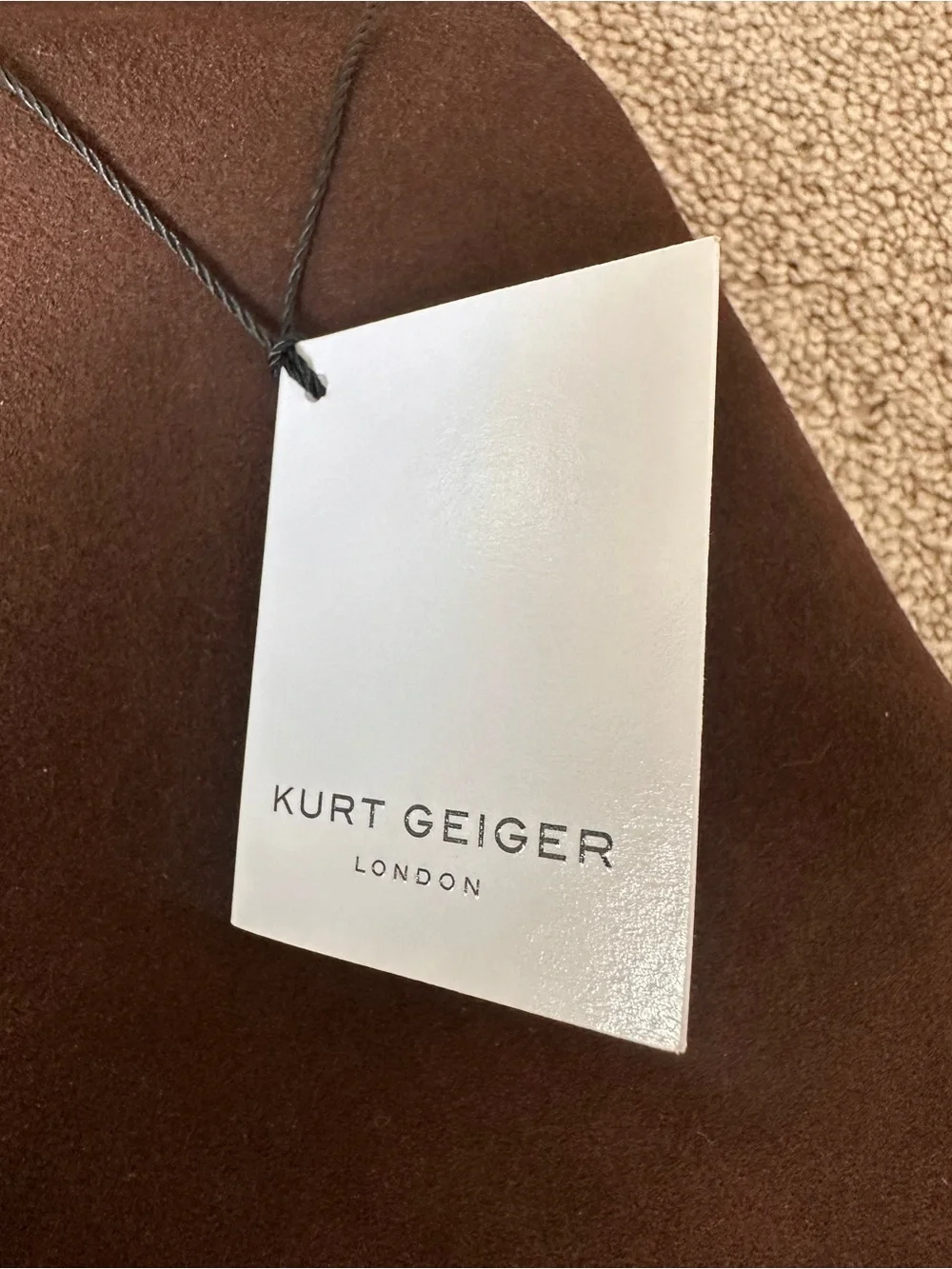 Kurt Geiger Chelsea Medium Chocolate Brown Suede Shoulder Bag